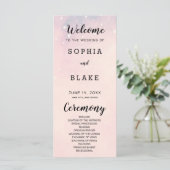 Pale Orange Stars Celestial Wedding Program (Stehend Vorderseite)