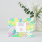 Pale Pastel Abstrakt Art Danke Postkarte (Stehend Vorderseite)