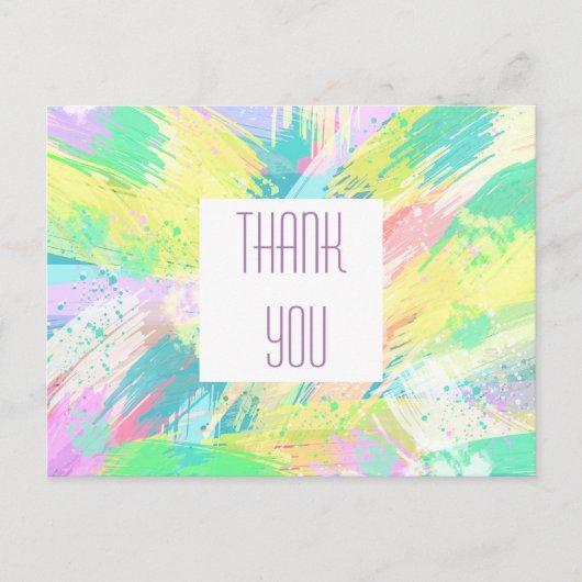 Pale Pastel Abstrakt Art Danke Postkarte (Vorderseite)