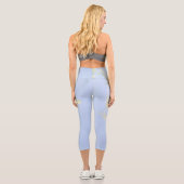 Pale Pastel Blue Sky Wilde Blume Meadow Capri Leggings (Rückseite)