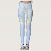 Pale Pastel Blue Sky Wilde Blume Meadow Leggings (Vorderseite)