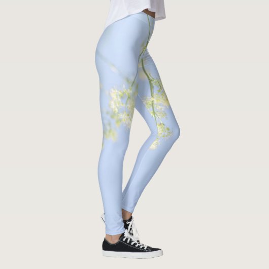 Pale Pastel Blue Sky Wilde Blume Meadow Leggings (Rechts)