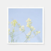 Pale Pastel Blue Sky Wilde Blume Meadow Serviette (Vorderseite)