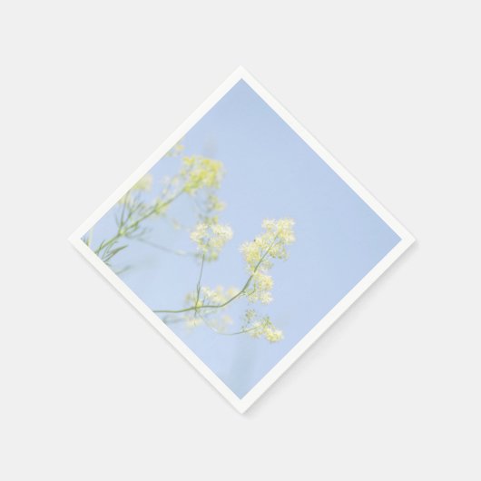 Pale Pastel Blue Sky Wilde Blume Meadow Serviette (Ecke)