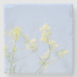 Pale Pastel Blue Sky Wilde Blume Meadow Steinuntersetzer