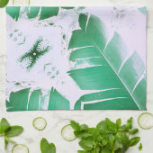 Pale Pastel Green Banana Tree Leaf Geschirrtuch (Gefaltet)