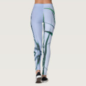 Pale Pastel Green Grass Reeds Sky Leggings (Rückseite)