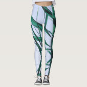 Pale Pastel Green Grass Reeds Sky Leggings (Vorderseite)