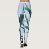 Pale Pastel Green Grass Reeds Sky Leggings (Rückseite)