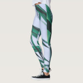 Pale Pastel Green Grass Reeds Sky Leggings (Links)