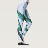 Pale Pastel Green Grass Reeds Sky Leggings (Rechts)