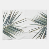 Pale Pastel Green Palm Tree Leaf Geschirrtuch (Horizontal)