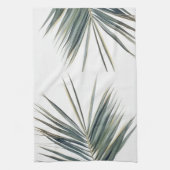 Pale Pastel Green Palm Tree Leaf Geschirrtuch (Vertikal)