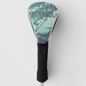 Pale Pastel Green Wild Banana Palm Blätter Golf Headcover (Vorderseite)