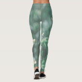 Pale Pastel Green Yellow Wild Meadow Blume Leggi Leggings (Rückseite)