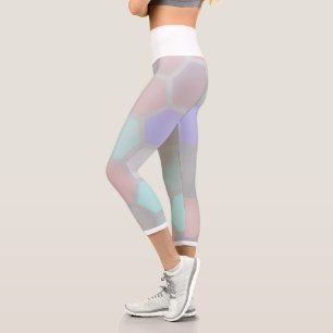 Pale Pastel Honeybee Hexagonal Formen Leggings
