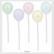 Pale Pastel Whimsical Balloons Custom Letters
