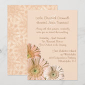 Pale Peach Gerber Daisy Custom Wedding Einladung (Vorne/Hinten)