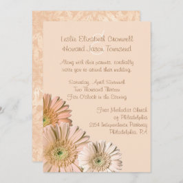 Pale Peach Gerber Daisy Custom Wedding Einladung