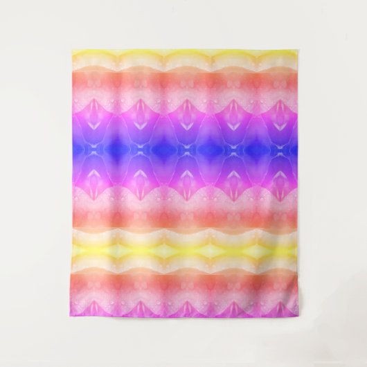 Pale Peachy Ikat Pouf Wandteppich (Vorderseite)