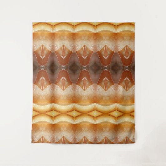 Pale Peachy Ikat Pouf Wandteppich (Vorderseite)