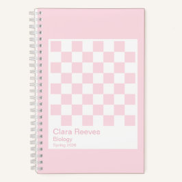 Pale Pink and White Checkerboard Notebook Notizblock