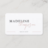 Pale Pink Beige Calligrafy Script QR Code Visitenkarte (Vorderseite)