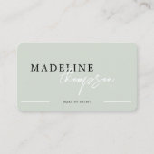 Pale Pink Beige Calligrafy Script QR Code Visitenkarte (Vorderseite)