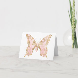 Pale Pink Butterfly BLANK Karte