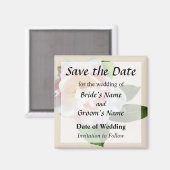 Pale Pink Camellia Save the Date Magnet (Vorderseite/Rückseite)