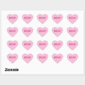 Pale Pink Conversation Heart RSVP Herz-Aufkleber (Blatt)