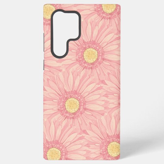 Pale Pink daisy pattern - large Samsung Galaxy Hülle (Rückseite)