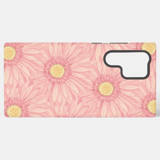Pale Pink daisy pattern - large Samsung Galaxy Hülle (Rückseite (Horizontal))