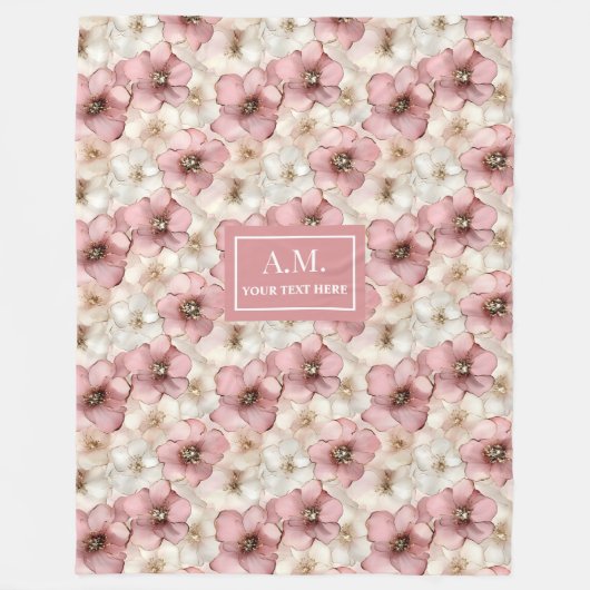 Pale Pink Elegance Personalized Soft Pastel Throw Fleecedecke (Vorderseite)