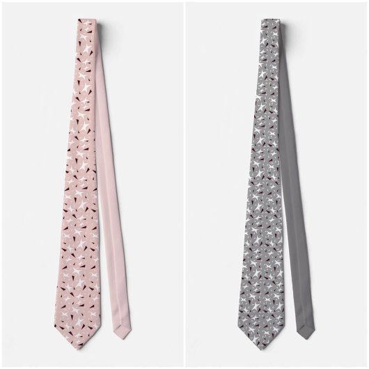 Pale Pink Geo Star & Triangle Pattern Tie Krawatte