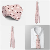 Pale Pink Geo Star & Triangle Pattern Tie Krawatte