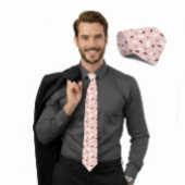 Pale Pink Geo Star & Triangle Pattern Tie Krawatte