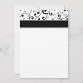Pale Pink Gerbery Daisy Black Scroll Brautparty Einladung (Rückseite)
