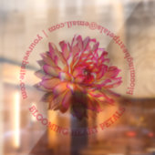 Pale Pink Giant Dahlia Business Contact Storefront Fensteraufkleber (Blatt 2)