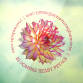Pale Pink Giant Dahlia Business Contact Storefront Fensteraufkleber (Blatt 3)