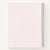 Pale Pink Gingham Grandmillennial Monogram Name N Notizblock (Rückseite)