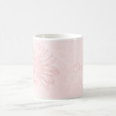 Pale Pink Grunge with Name and Chrysanthemums Kaffeetasse (Mittel)