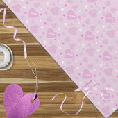 Pale Pink Hearts And Name Geschenkpapier