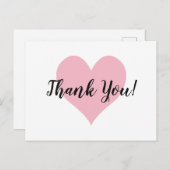 Pale Pink Herzlichen Dank Postkarte (Vorne/Hinten)