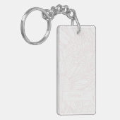 Pale Pink on White Chrysanthemums with Photo Schlüsselanhänger (Vorderseite links)