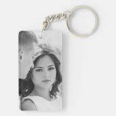 Pale Pink on White Chrysanthemums with Photo Schlüsselanhänger (Rückseite)