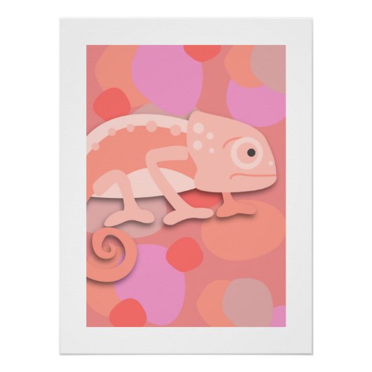 Pale Pink & Peach Chameleon Poster (Vorderseite)