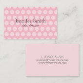 Pale Pink Polka Dot Visitenkarte (Vorne/Hinten)