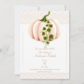Pale Pink Pumpkin Storybook Hochzeit im Herbst Einladung (Vorderseite)