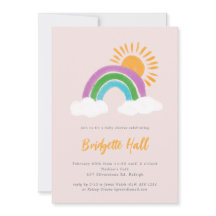 Pale Pink Rainbow Sunshine Boho Baby Dusche